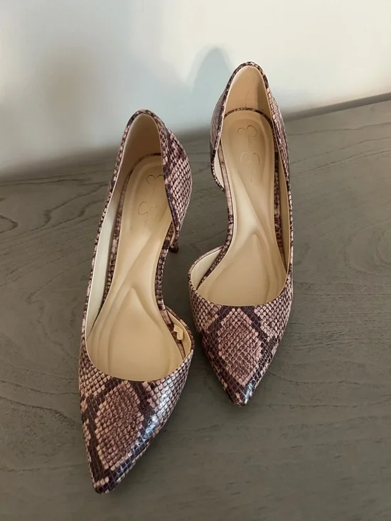 Jessica Simpson Textured Snake-Print Pointed Toe Stiletto Pumps - Picture 2 of 7